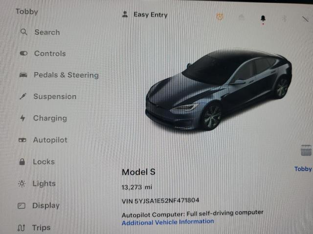 Photo 9 from auction – 2022 TESLA MODEL S with VIN 5YJSA1E52NF471804