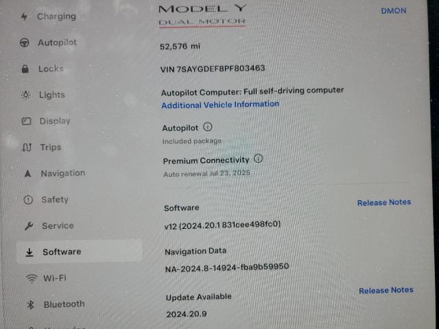 Photo 9 from auction – 2023 TESLA MODEL Y with VIN 7SAYGDEF8PF803463