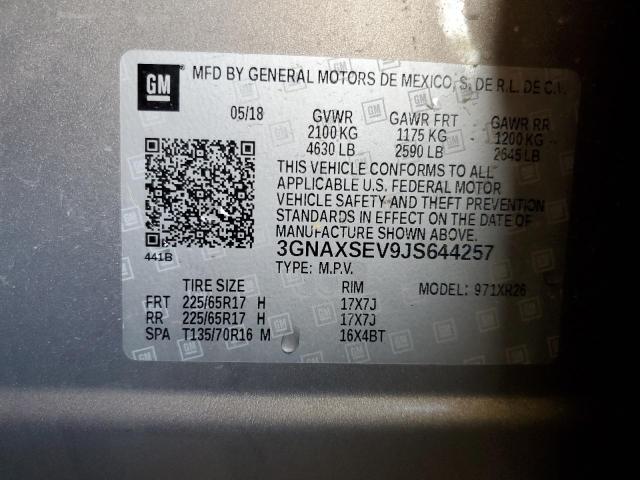 Photo 14 from auction – 2018 CHEVROLET EQUINOX LT with VIN 3GNAXSEV9JS644257