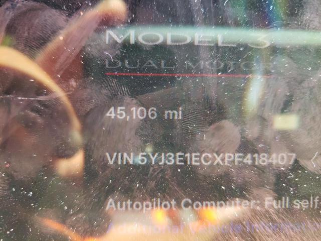 Photo 9 from auction – 2023 TESLA MODEL 3 with VIN 5YJ3E1ECXPF418407