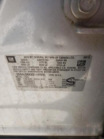 Photo 14 from auction – 2013 CHEVROLET EQUINOX LT with VIN 2GNALDEKXD1147568