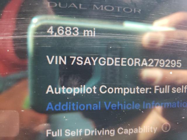 Photo 9 from auction – 2024 TESLA MODEL Y with VIN 7SAYGDEE0RA279295