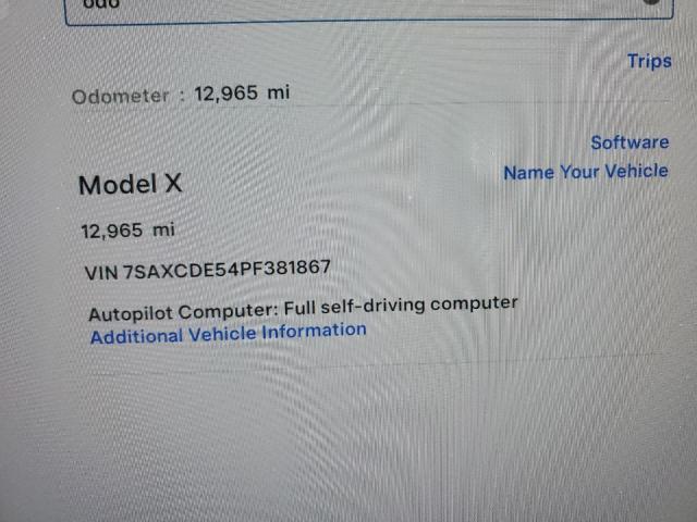 Photo 9 from auction – 2023 TESLA MODEL X with VIN 7SAXCDE54PF381867