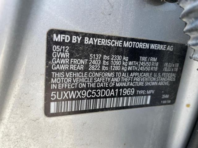 Photo 10 from auction – 2013 BMW X3 XDRIVE2 with VIN 5UXWX9C53D0A11969