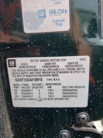 Photo 14 from auction – 2004 CHEVROLET TRAILBLAZE with VIN 1GNDT13S342158913