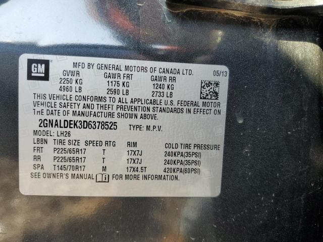 Photo 14 from auction – 2013 CHEVROLET EQUINOX LT with VIN 2GNALDEK3D6378525