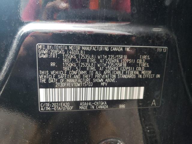 Photo 14 from auction – 2013 TOYOTA RAV4 LIMIT with VIN 2T3DFREV1DW115703