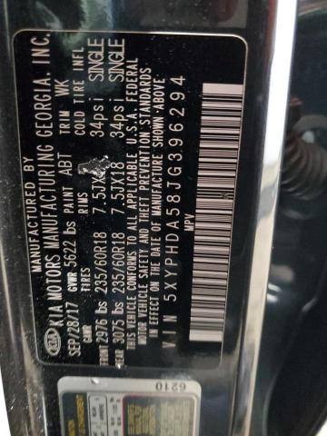 Photo 14 from auction – 2018 KIA SORENTO EX with VIN 5XYPHDA58JG396294