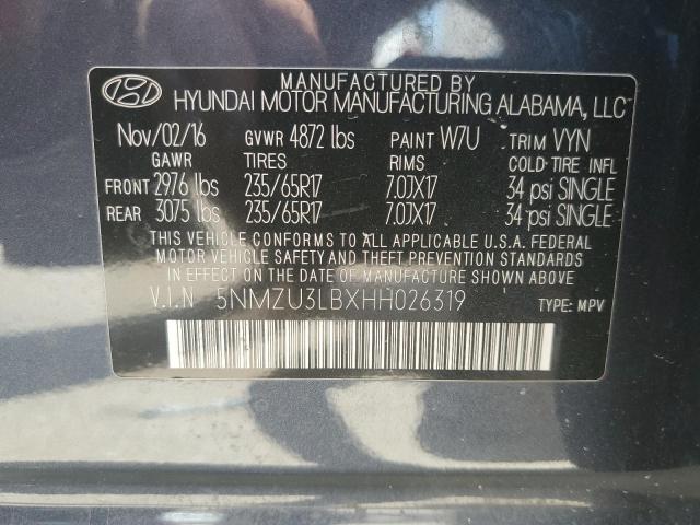 Photo 14 from auction – 2017 HYUNDAI SANTA FE S with VIN 5NMZU3LBXHH026319