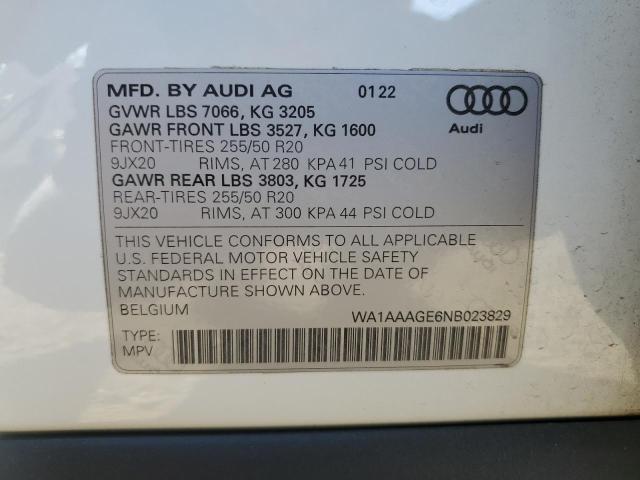 Photo 14 from auction – 2022 AUDI E-TRON PRE with VIN WA1AAAGE6NB023829