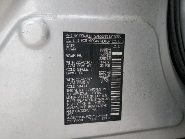 Photo 14 from auction – 2016 NISSAN ROGUE S with VIN KNMAT2MT2GP657881