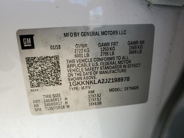Photo 14 from auction – 2018 GMC ACADIA SLE with VIN 1GKKNKLA2JZ198978