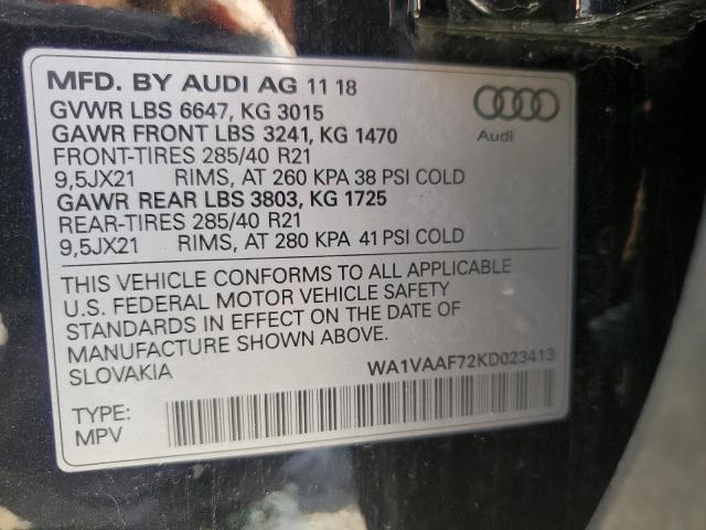 Photo 14 from auction – 2019 AUDI Q7 PRESTIG with VIN WA1VAAF72KD023413