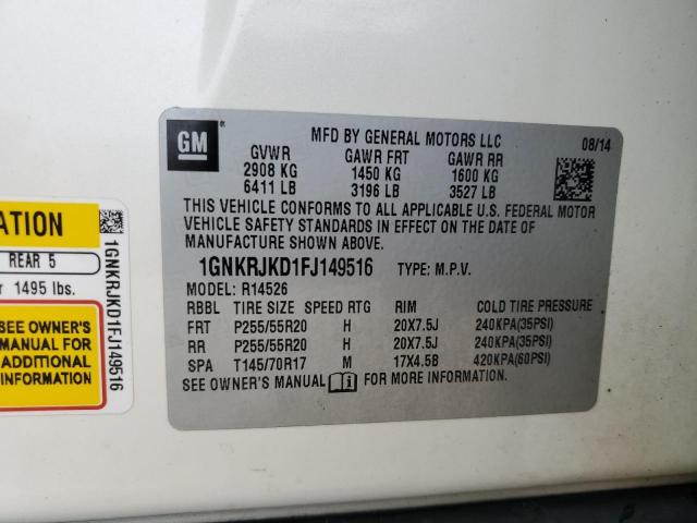 Photo 14 from auction – 2015 CHEVROLET TRAVERSE L with VIN 1GNKRJKD1FJ149516