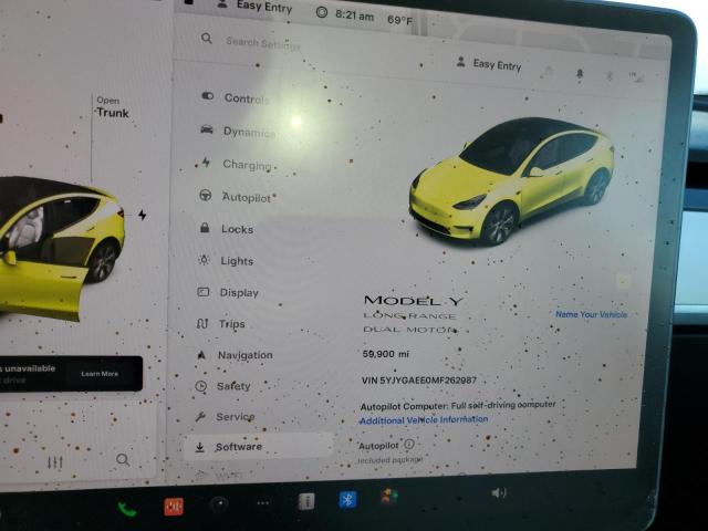 Photo 9 from auction – 2021 TESLA MODEL Y with VIN 5YJYGAEE0MF262987