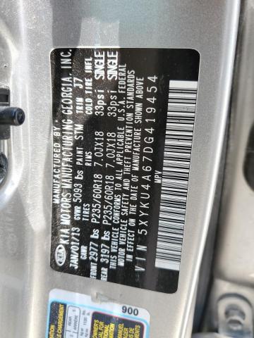 Photo 14 from auction – 2013 KIA SORENTO EX with VIN 5XYKU4A67DG419454