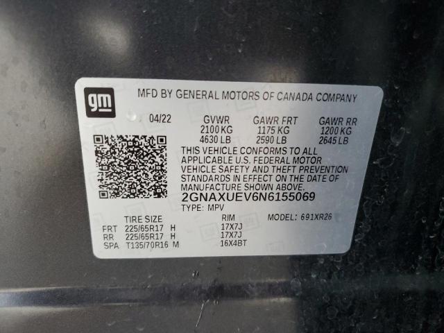 Photo 14 from auction – 2022 CHEVROLET EQUINOX LT with VIN 2GNAXUEV6N6155069
