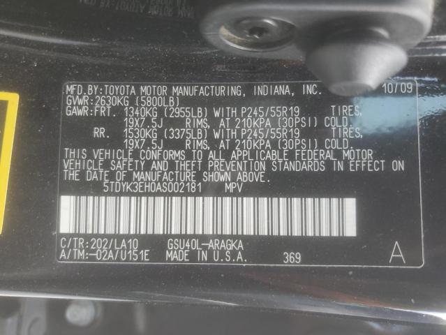 Photo 14 from auction – 2010 TOYOTA HIGHLANDER with VIN 5TDYK3EH0AS002181