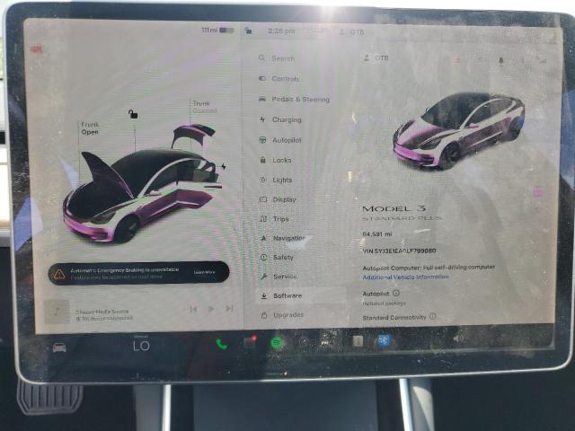 Photo 9 from auction – 2020 TESLA MODEL 3 with VIN 5YJ3E1EA0LF799080