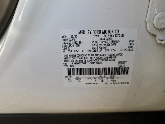 Photo 14 from auction – 2020 FORD EXPLORER X with VIN 1FMSK7DH1LGD17630