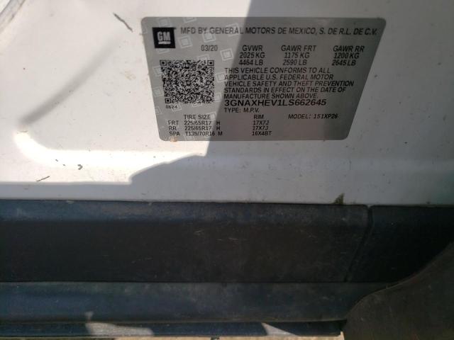 Photo 14 from auction – 2020 CHEVROLET EQUINOX with VIN 3GNAXHEV1LS662645
