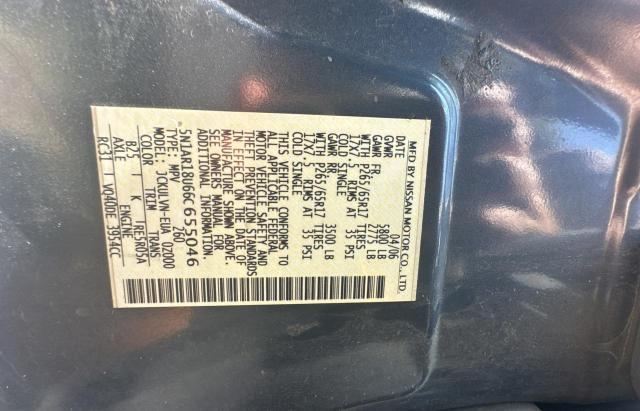 Photo 10 from auction – 2006 NISSAN PATHFINDER with VIN 5N1AR18U66C655046