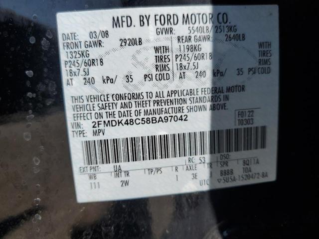 Photo 14 from auction – 2008 FORD EDGE SEL with VIN 2FMDK48C58BA97042