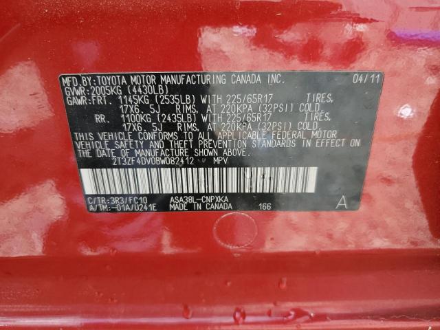 Photo 14 from auction – 2011 TOYOTA RAV4 with VIN 2T3ZF4DV0BW082412