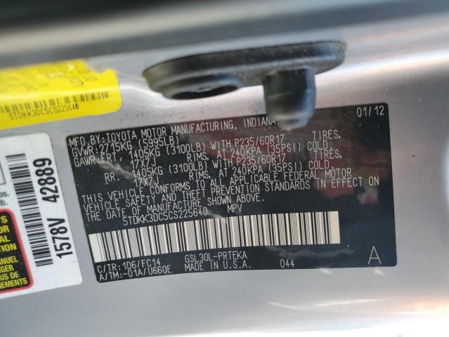 Foto 14 de la subasta – 2012 TOYOTA SIENNA LE con VIN 5TDKK3DC5CS225640