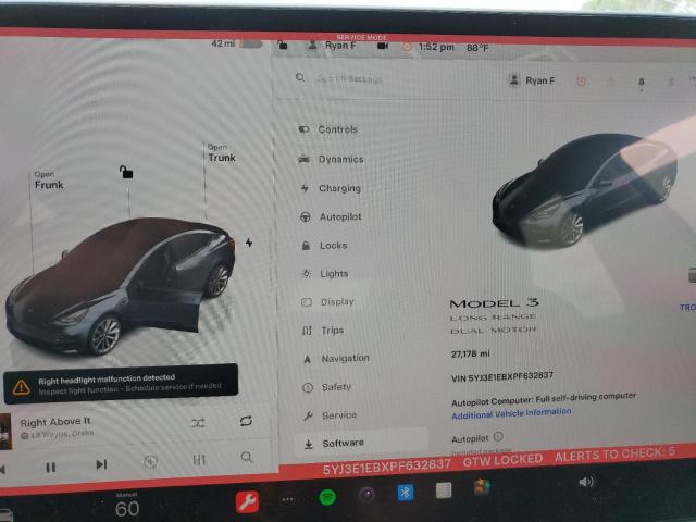 Photo 9 from auction – 2023 TESLA MODEL 3 with VIN 5YJ3E1EBXPF632837