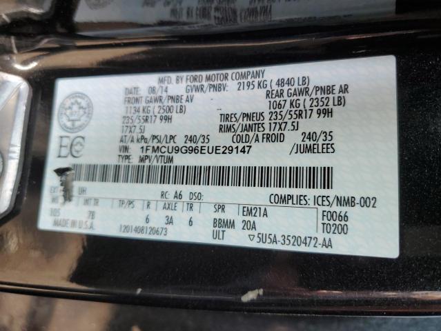 Photo 14 from auction – 2014 FORD ESCAPE SE with VIN 1FMCU9G96EUE29147