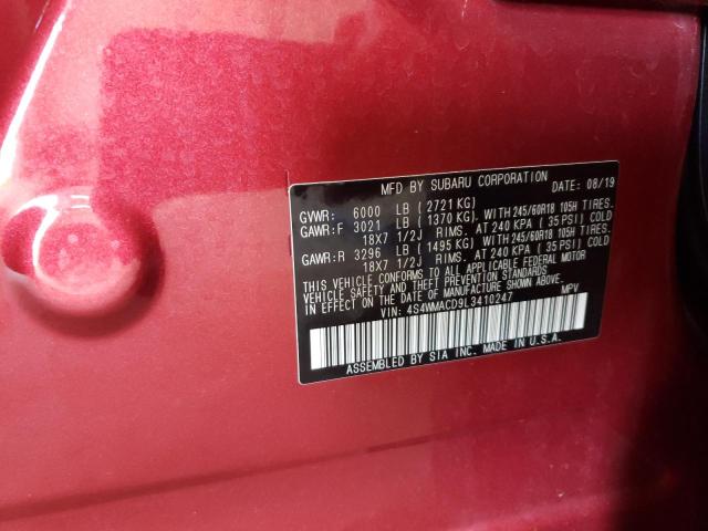 Photo 14 from auction – 2020 SUBARU ASCENT PRE with VIN 4S4WMACD9L3410247
