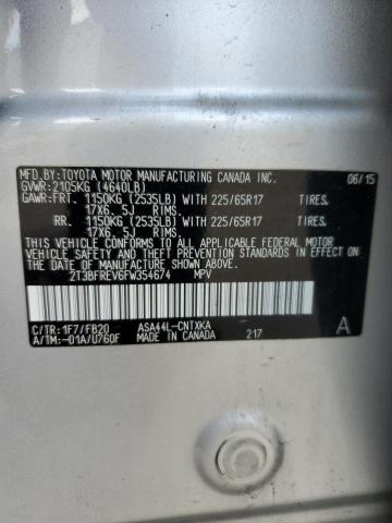 Photo 14 from auction – 2015 TOYOTA RAV4 LE with VIN 2T3BFREV6FW354674