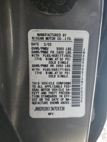 Photo 14 from auction – 2003 NISSAN PATHFINDER with VIN JN8DR09X13W709338