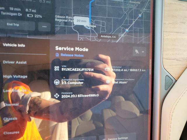 Photo 9 from auction – 2018 TESLA MODEL X with VIN 5YJXCAE2XJF117514