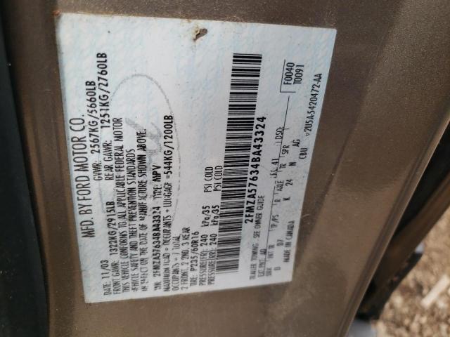 Photo 14 from auction – 2004 FORD FREESTAR S with VIN 2FMZA57634BA43324