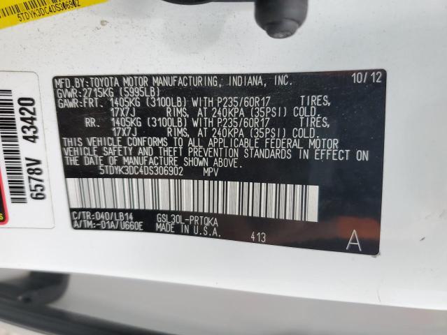 Photo 14 from auction – 2013 TOYOTA SIENNA XLE with VIN 5TDYK3DC4DS306902