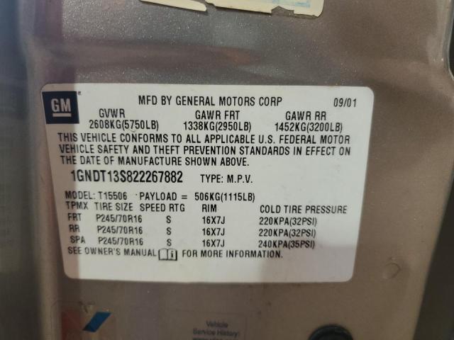 Photo 14 from auction – 2002 CHEVROLET TRAILBLAZE with VIN 1GNDT13S822267882