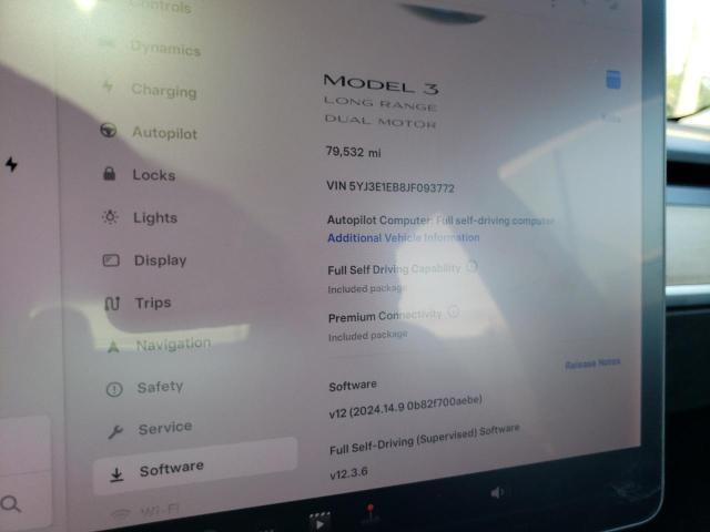 Photo 9 from auction – 2018 TESLA MODEL 3 with VIN 5YJ3E1EB8JF093772