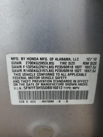 Photo 14 from auction – 2013 HONDA PILOT EXL with VIN 5FNYF3H55DB016012