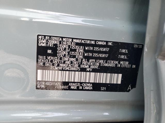 Photo 14 from auction – 2021 TOYOTA RAV4 XLE with VIN 2T3W1RFV5MC088075