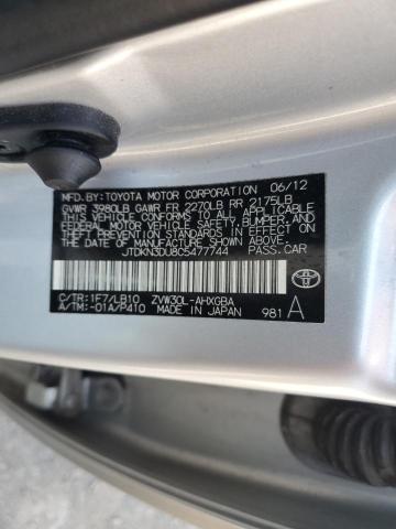 Photo 14 from auction – 2012 TOYOTA PRIUS with VIN JTDKN3DU8C5477744