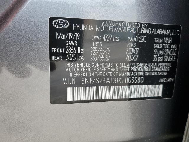 Photo 14 from auction – 2019 HYUNDAI SANTA FE S with VIN 5NMS23AD8KH103580