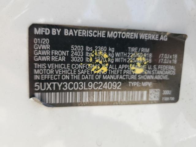 Photo 14 from auction – 2020 BMW X3 SDRIVE3 with VIN 5UXTY3C03L9C24092