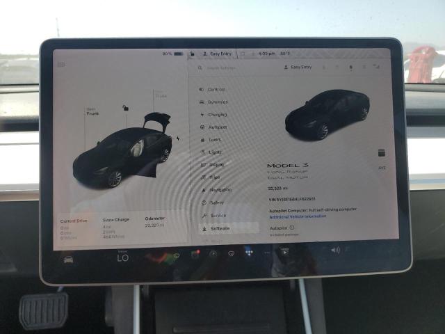 Photo 9 from auction – 2020 TESLA MODEL 3 with VIN 5YJ3E1EB4LF622931