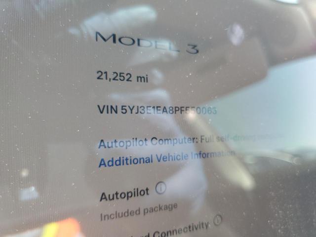 Photo 9 from auction – 2023 TESLA MODEL 3 with VIN 5YJ3E1EA8PF550063