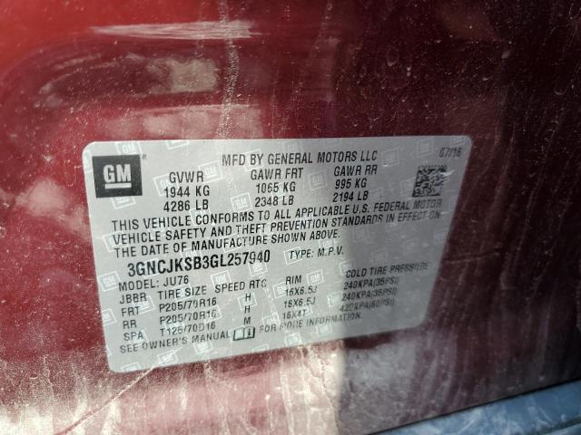 Photo 14 from auction – 2016 CHEVROLET TRAX LS with VIN 3GNCJKSB3GL257940