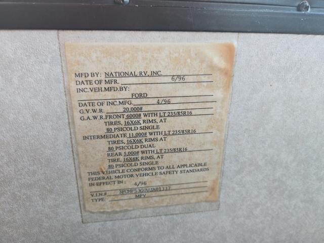 Photo 10 from auction – 1996 TROP MOTORHOME with VIN 3FCMF53G0VJA01337