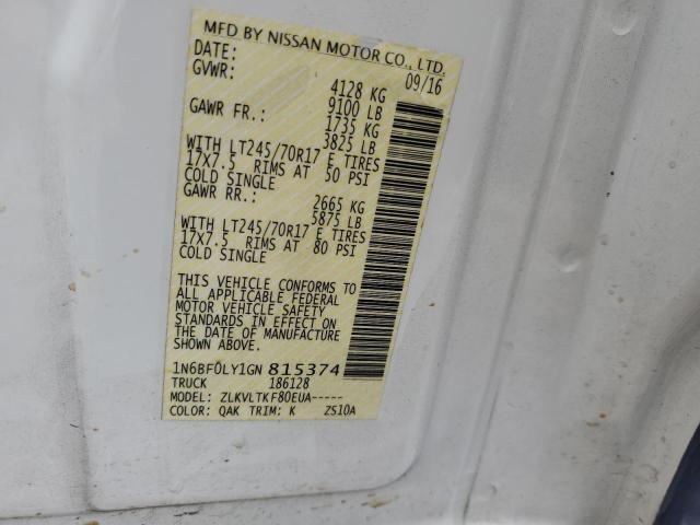 Photo 14 from auction – 2016 NISSAN NV 2500 S with VIN 1N6BF0LY1GN815374
