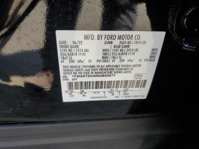 Photo 14 from auction – 2022 FORD EXPLORER X with VIN 1FMSK7DHXNGB43673